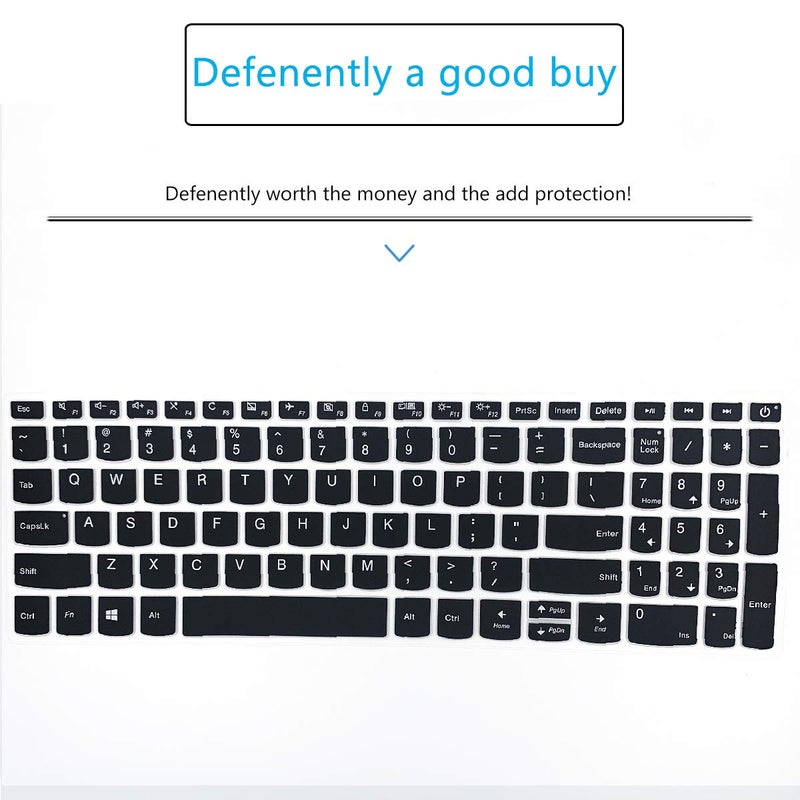 MUBUY-GOL MUBUY Keyboard Cover for 2020 2019 New Lenovo IdeaPad 15.6" 17.3" 320 330 330s 340s 520 S540 720s 130 S145 L340 S340 V330 V130 Keyboard Protective Skin [with Numeric Keypad] -Black - Image 4